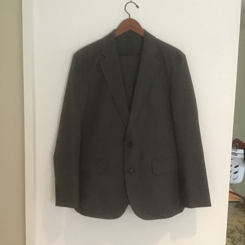 J.Crew Ludlow Slim Suit 38S 30x30 Gray Moon British Wool Cotton Blazer Pants